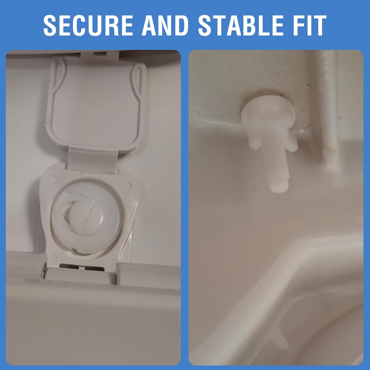 2Pcs Universal Plastic Toilet Seat Hinge Kit with Nuts and Washers White