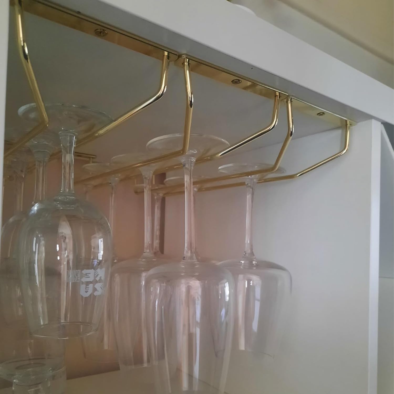 4PCS 106 Inch Wine Glass Rack Gold Under Cabinet Holder