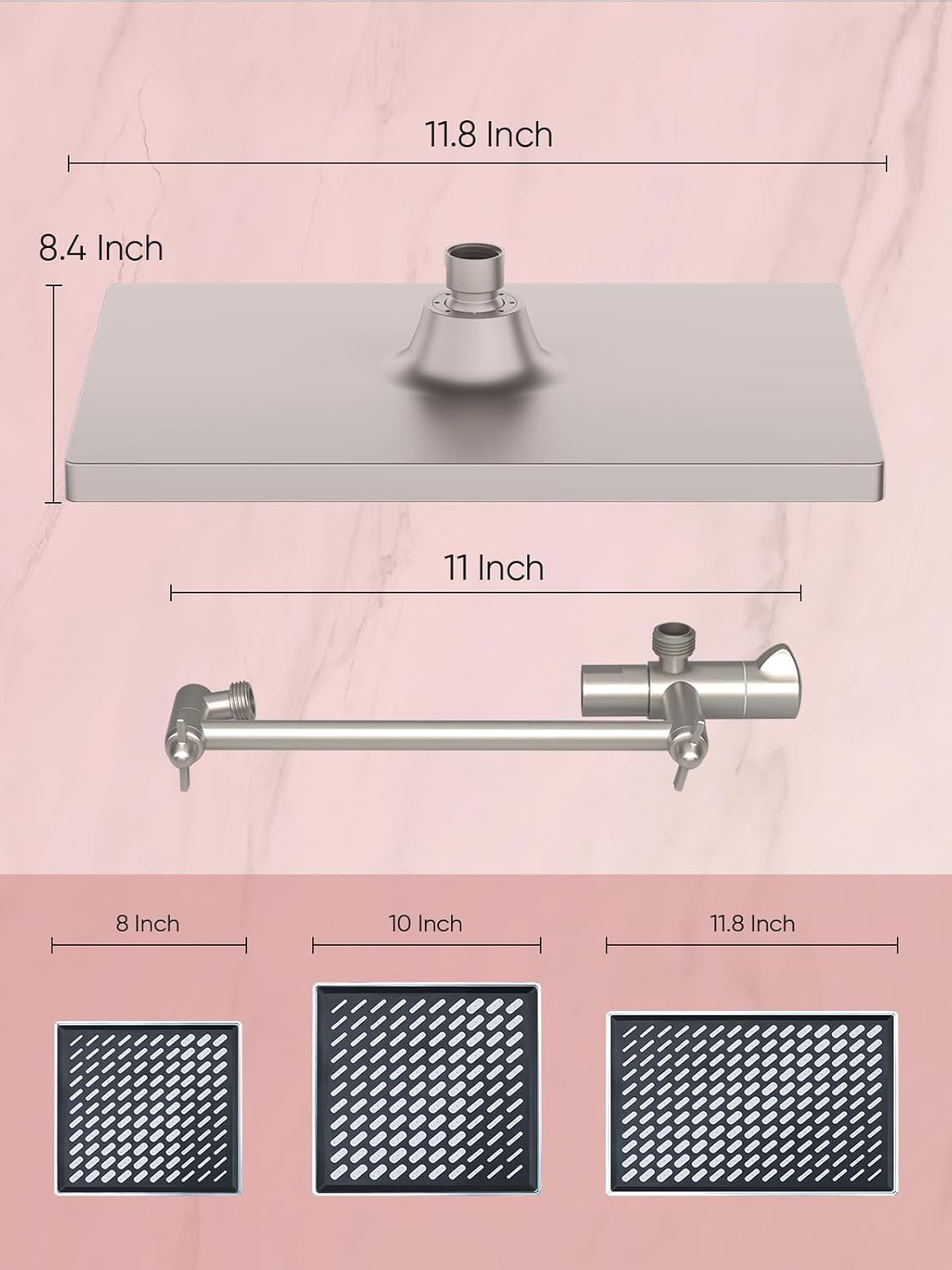 Cobbe 118 Inch Rain Shower Head with 6 Modes Handheld Combo