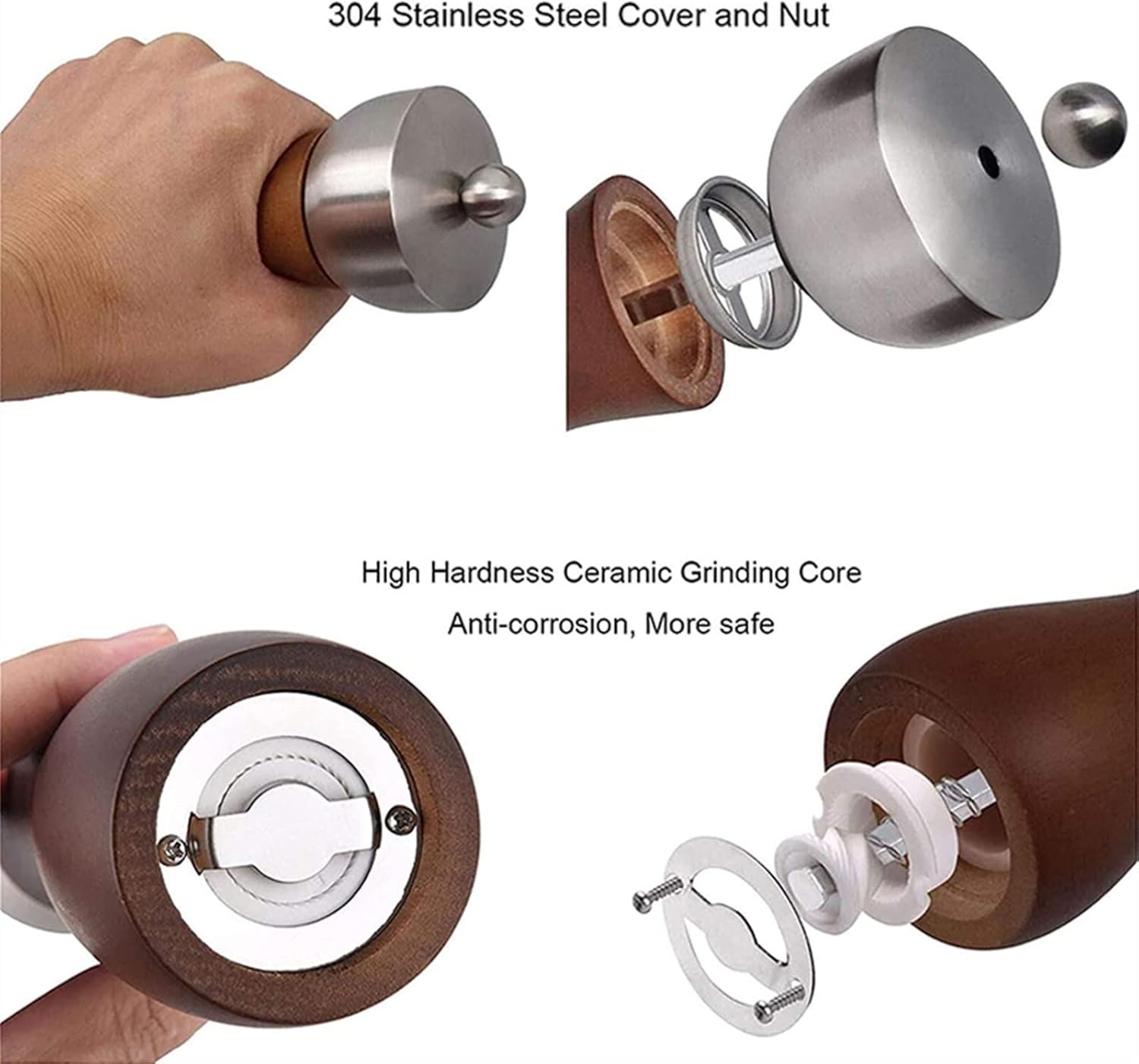 Spice Grinder Set with Adjustable Coarseness
