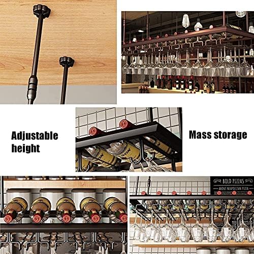 ULAINE Adjustable Ceiling Wine Rack for Bars and Kitchens