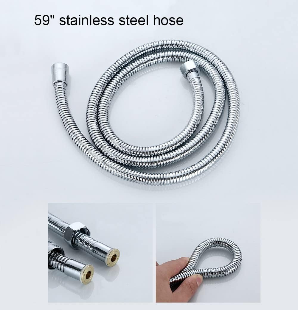 6 Function Handheld Shower Head with 59 Inch Hose Bracket
