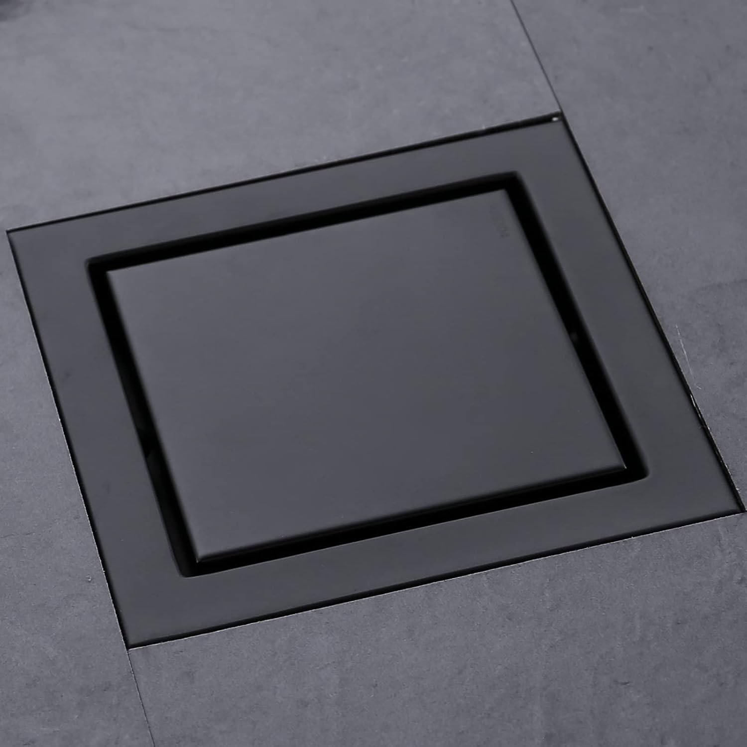 RANDOM Matte Black 6 Inch Drain Cover with Tile Insert