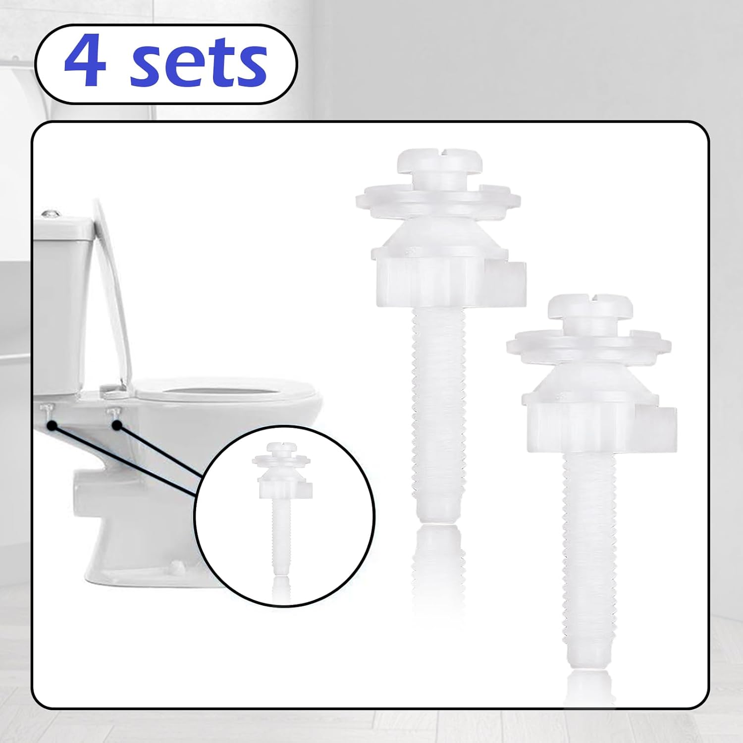 Wuffove Toilet Seat Screws Replacement Kit 4 Pieces