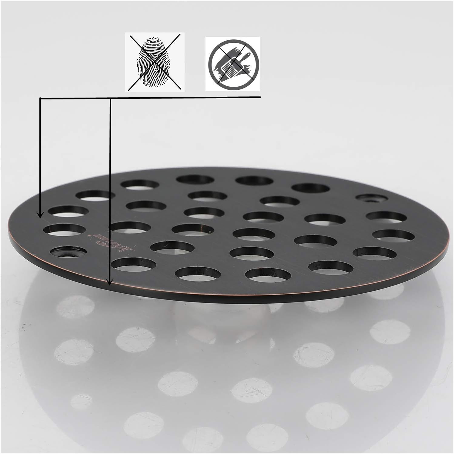 4-Inch Screw-in Shower Strainer Drain Cover Replacement - Oil Rubbed Bronze