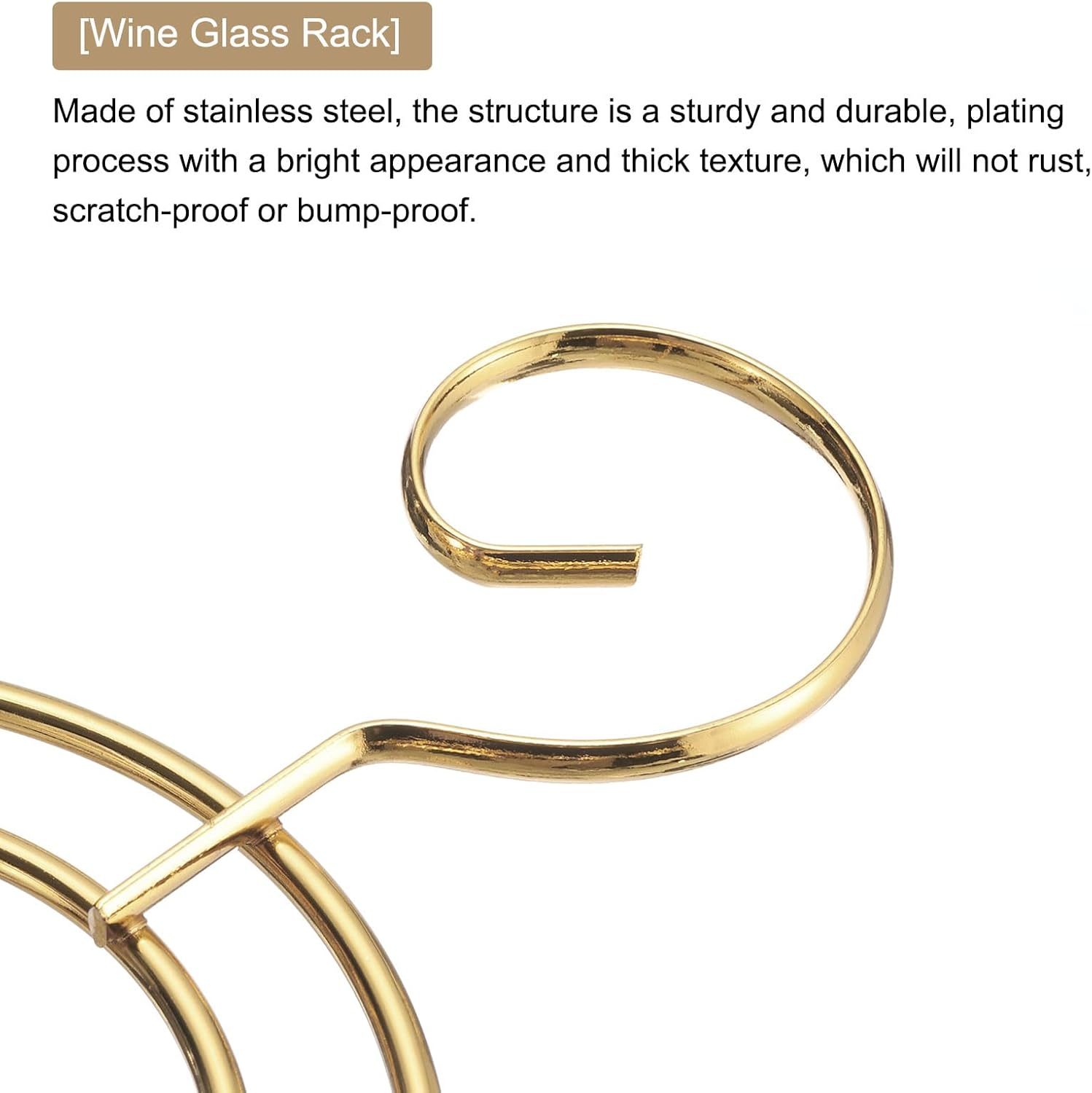 Stylish Gold Wine Glass Holder with 6 Hooks