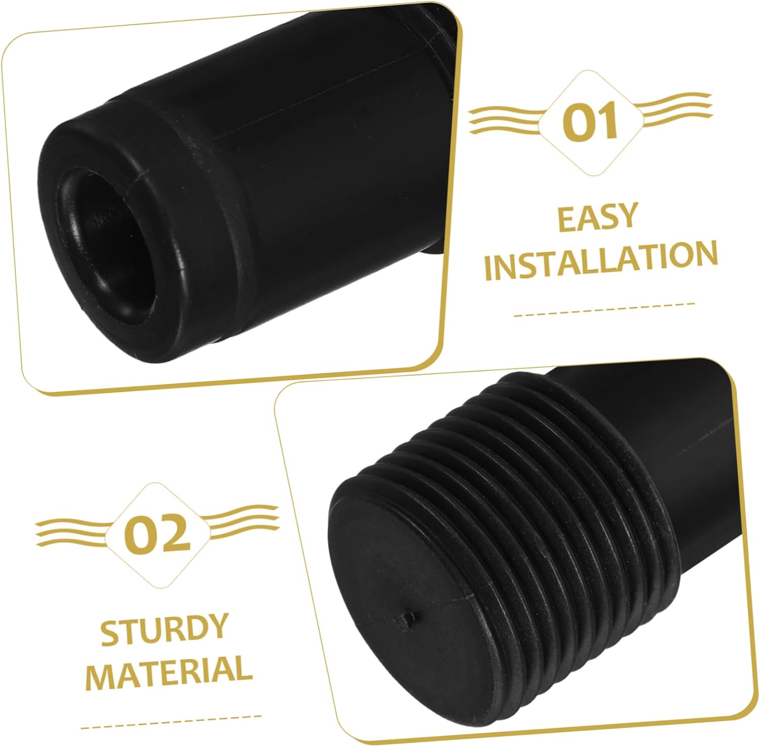 2pcs Plastic Threaded End Broom Handle Adapter