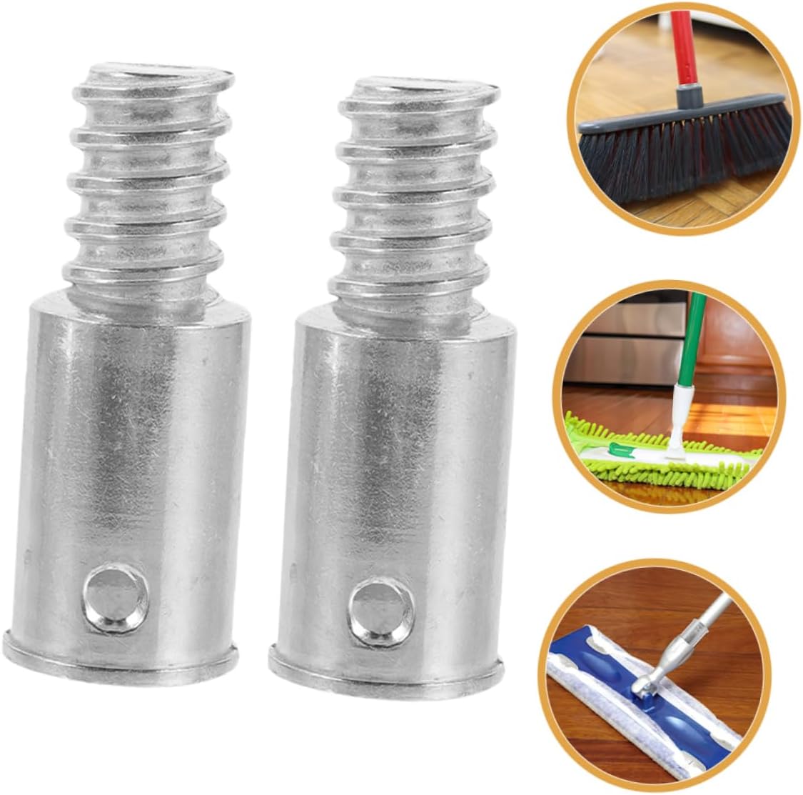 25mm Aluminum Alloy Broom Handle Adapter 2 Pcs