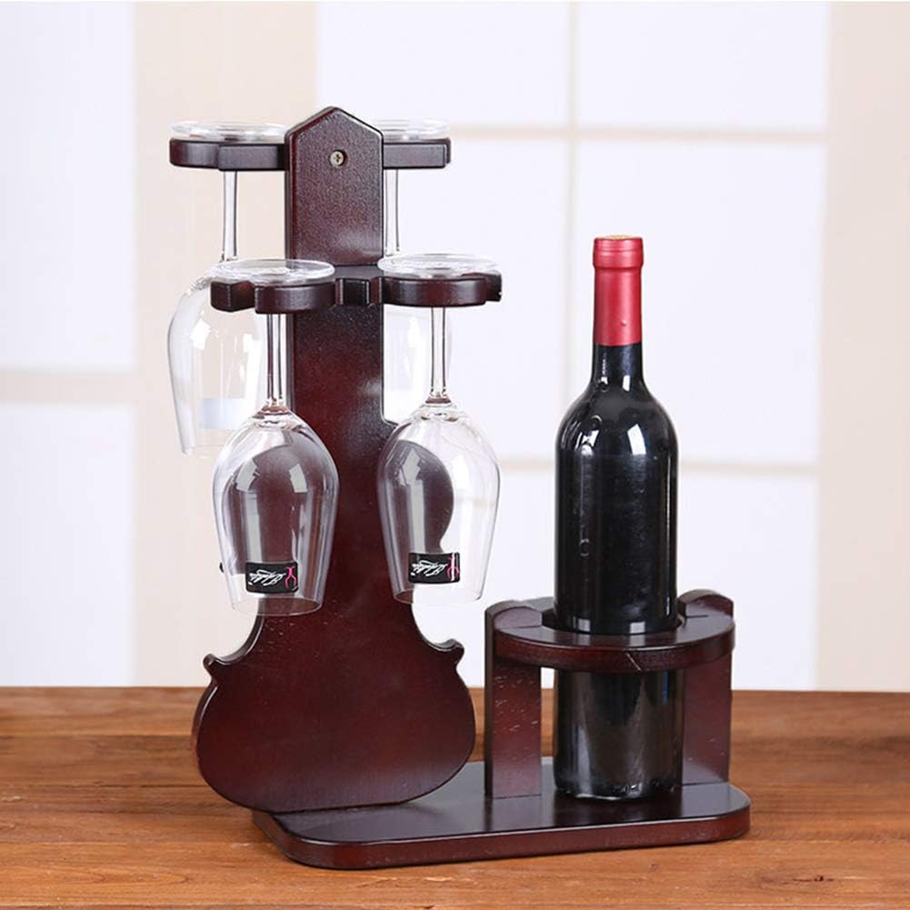 Creative Violin Wine Rack Wood Craft for Home Office