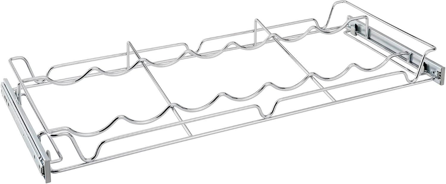 Rev-A-Shelf 30 Chrome Wine Rack Pull-Out Organizer