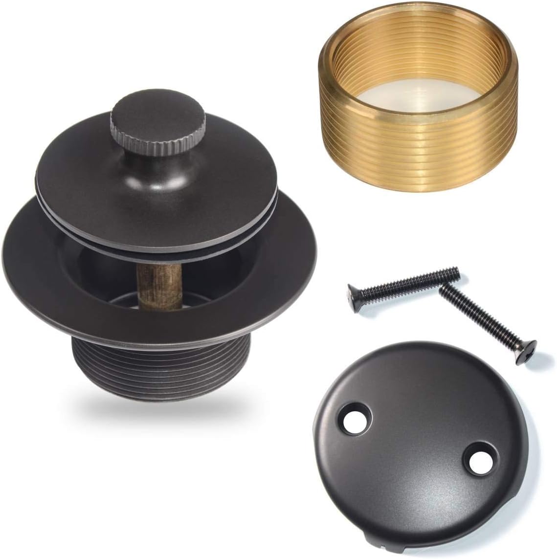 Uni-Green Matte Black Bathtub Drain Kit with Hair Catcher