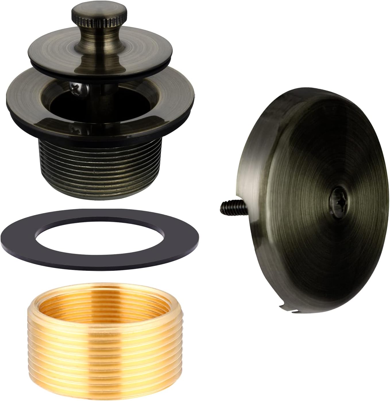 Uni-Green Antique Brass Tub Drain Kit with Hair Catcher