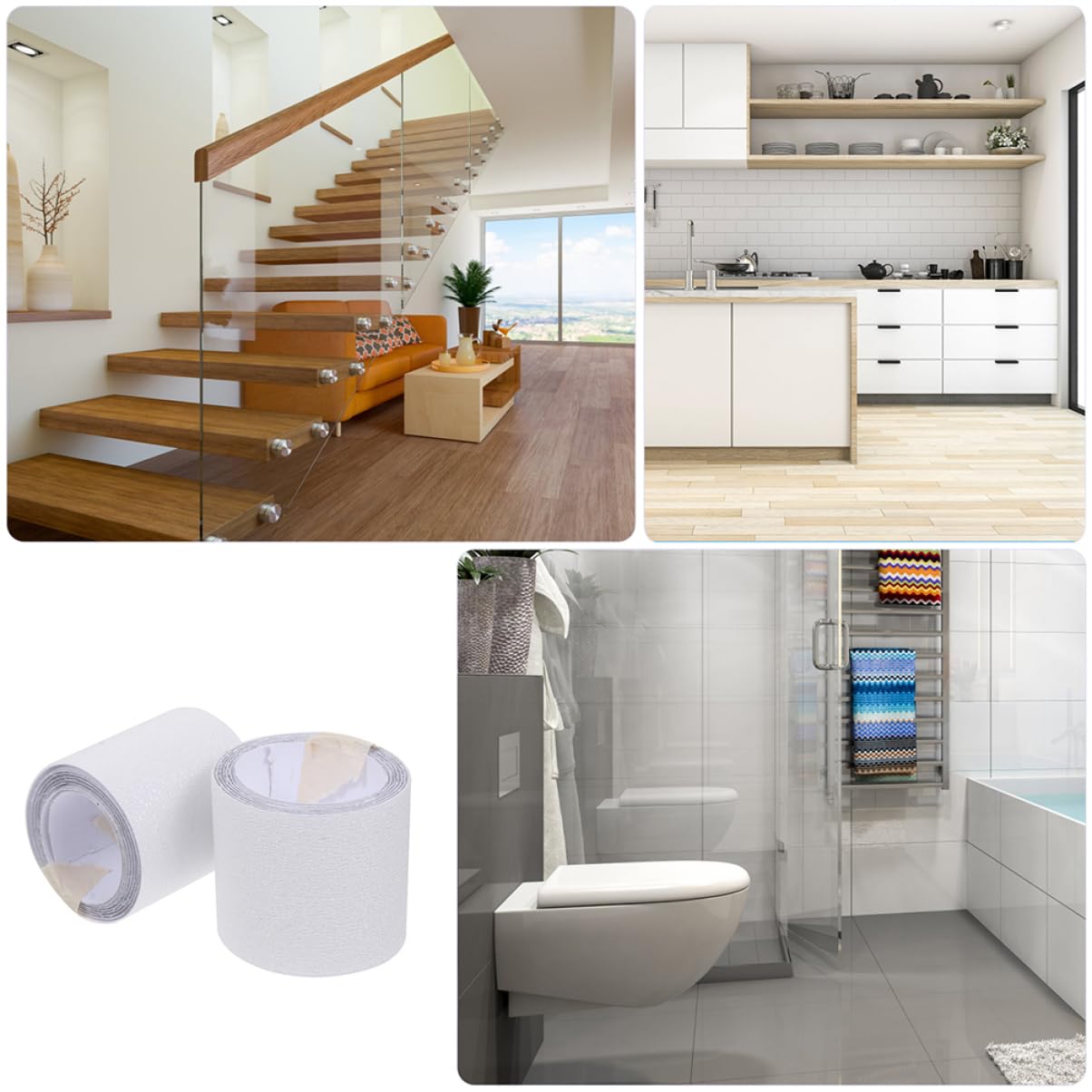 ULTECHNOVO Non-Slip Transparent Duct Tape for Stairs and Pool 1