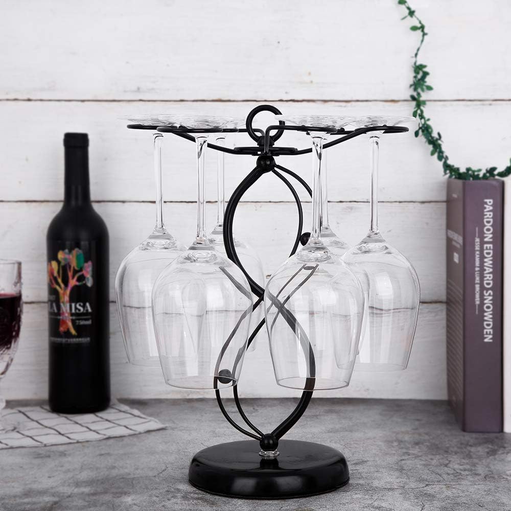 FOMANSH Countertop Wine Glass Holder with 6 Hooks 1
