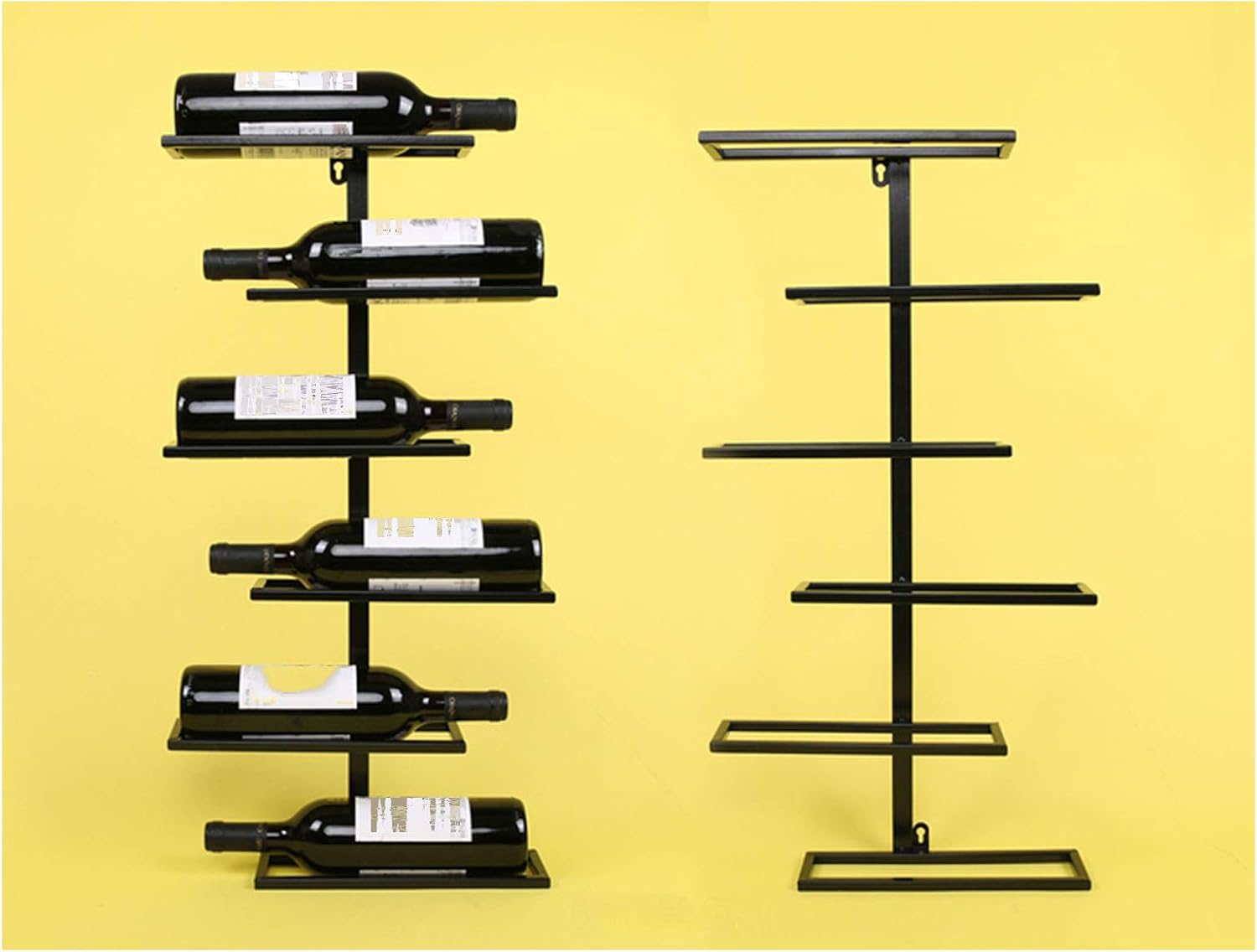 Wall-Mounted Wine Racks 4 or 6 Bottles Black