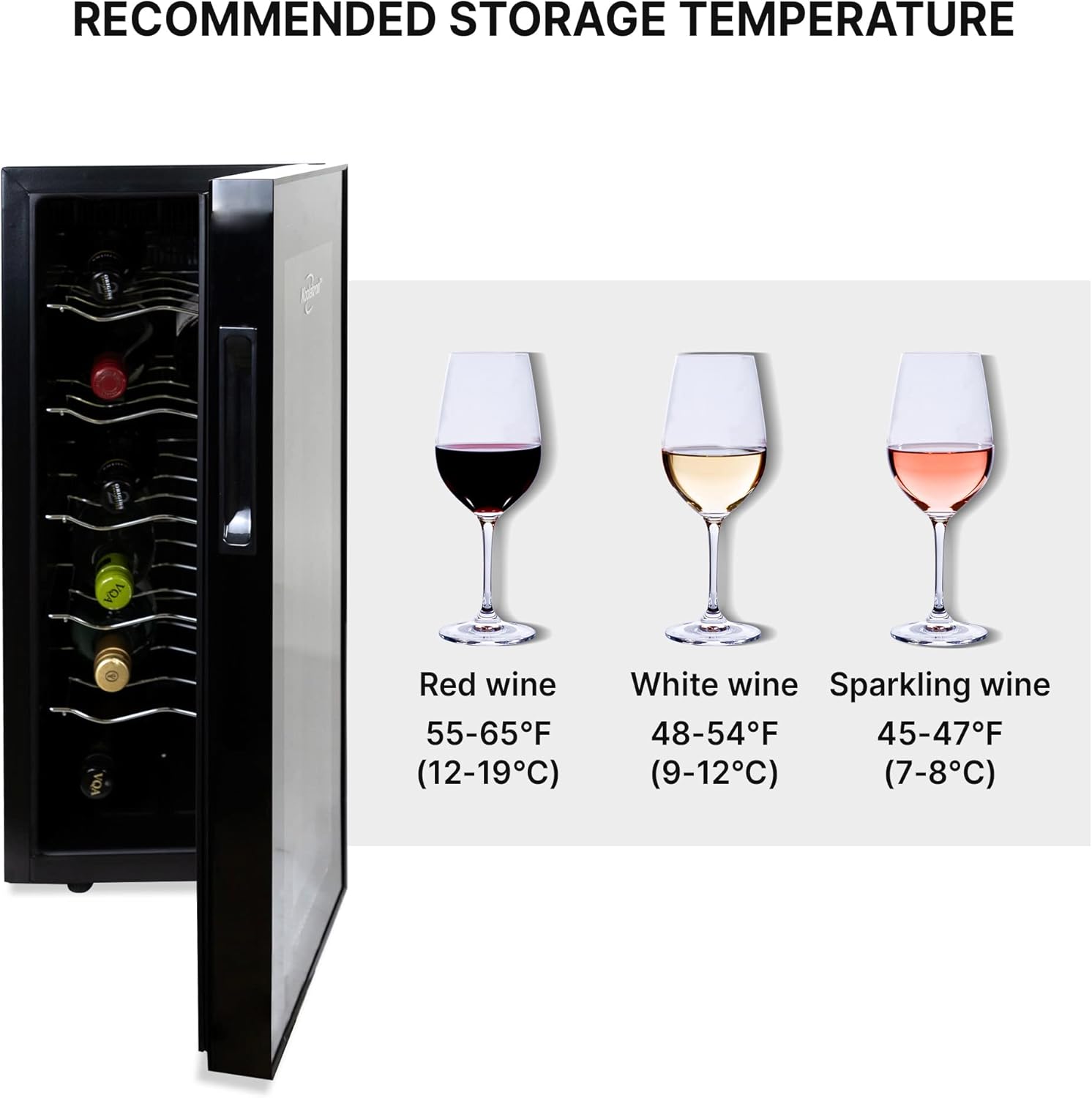 Koolatron 12 Bottle Wine Fridge - Freestanding Cellar