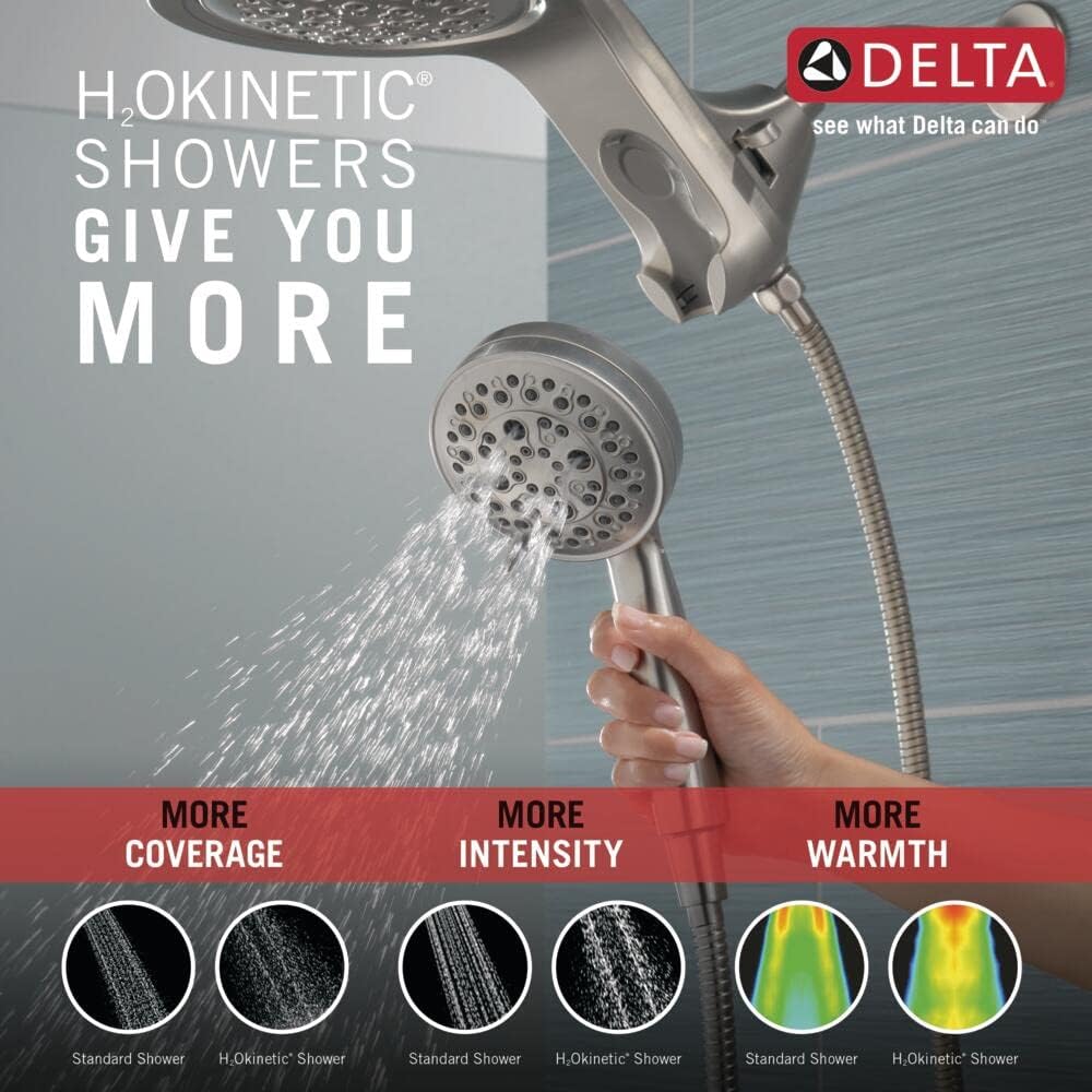 Delta HydroRain 5-Spray Dual Shower Head with Handheld Spray