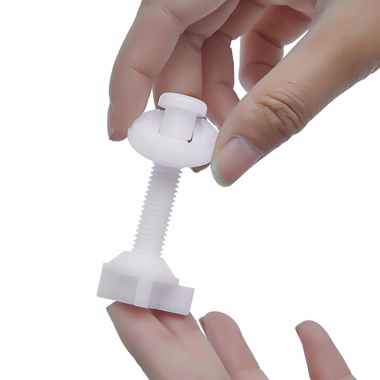 2Pcs Universal Plastic Toilet Seat Hinge Kit with Nuts and Washers White
