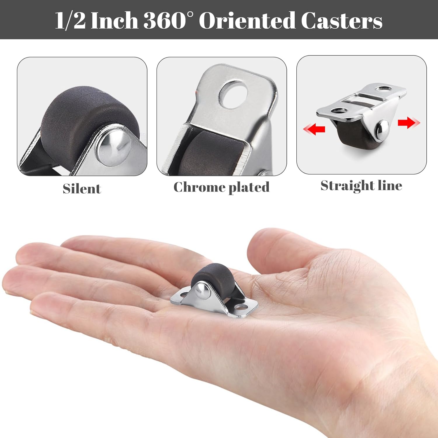 LYASIL 8Pack 05 Inch Mini Caster Wheels