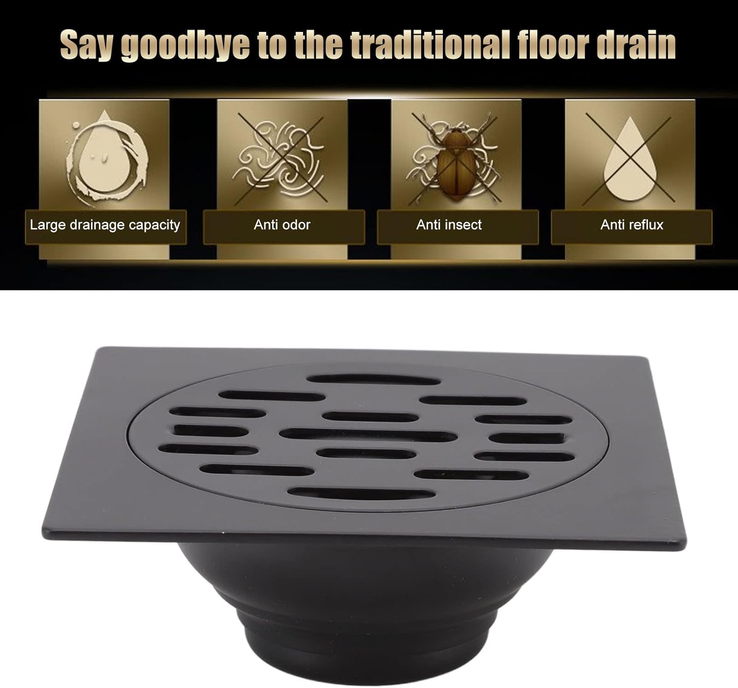 Aladeno Odor Proof Stainless Steel Floor Drain Set