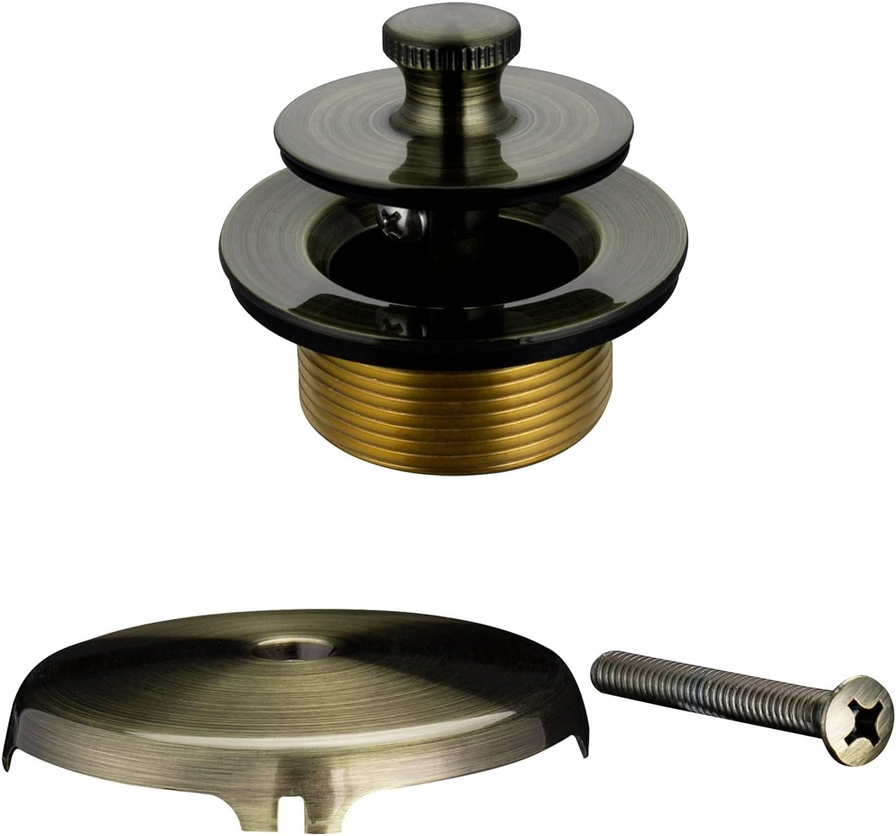 Uni-Green Antique Brass Tub Drain Kit with Hair Catcher