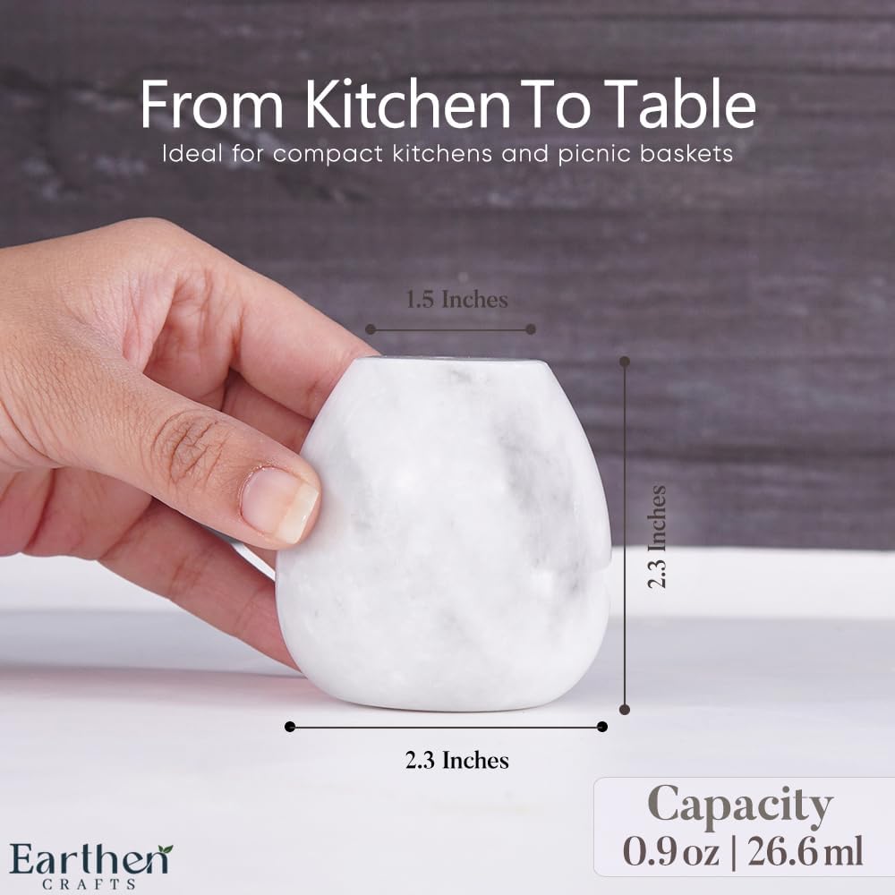 EARTHEN CRAFTS Marble Salt Pepper Egg Shape Set of 2