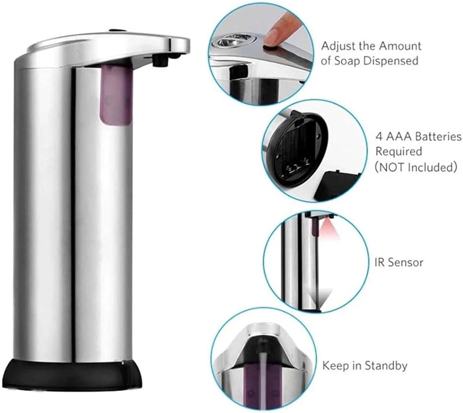 CENGNIAN Touchless Soap Dispenser 280ml Infrared Sensor