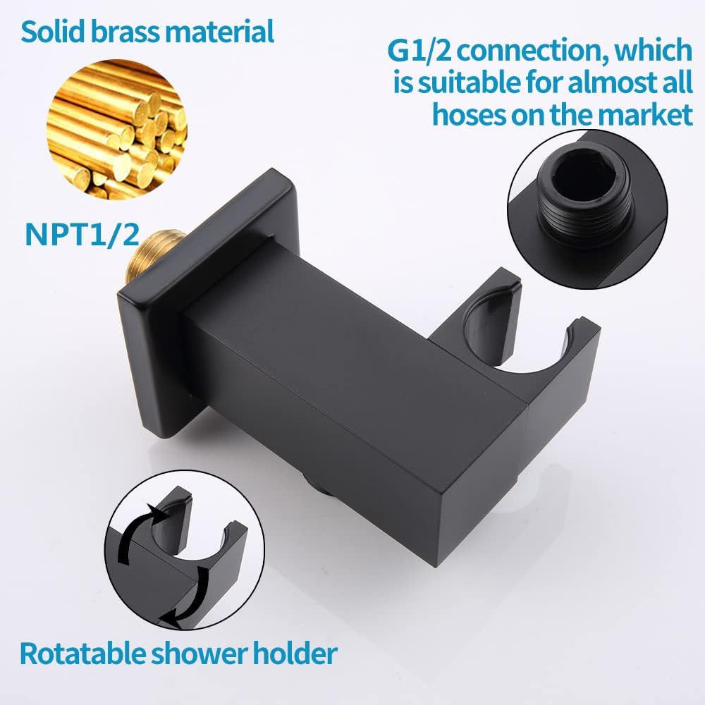 AYIVG Adjustable Handheld Shower Holder Bracket Black Finish
