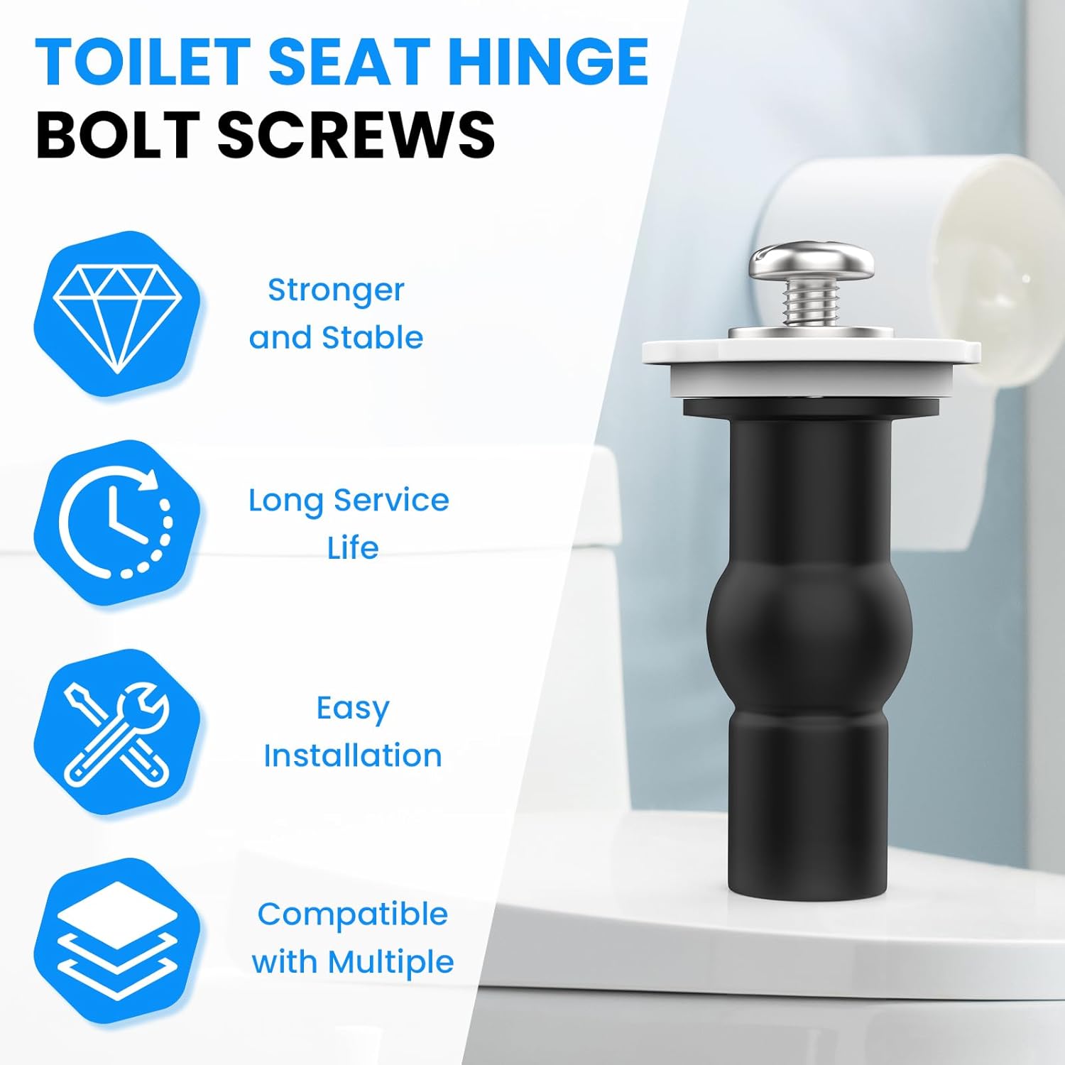 SDTC Tech Toilet Seat Hinge Bolt Set 6 Pack