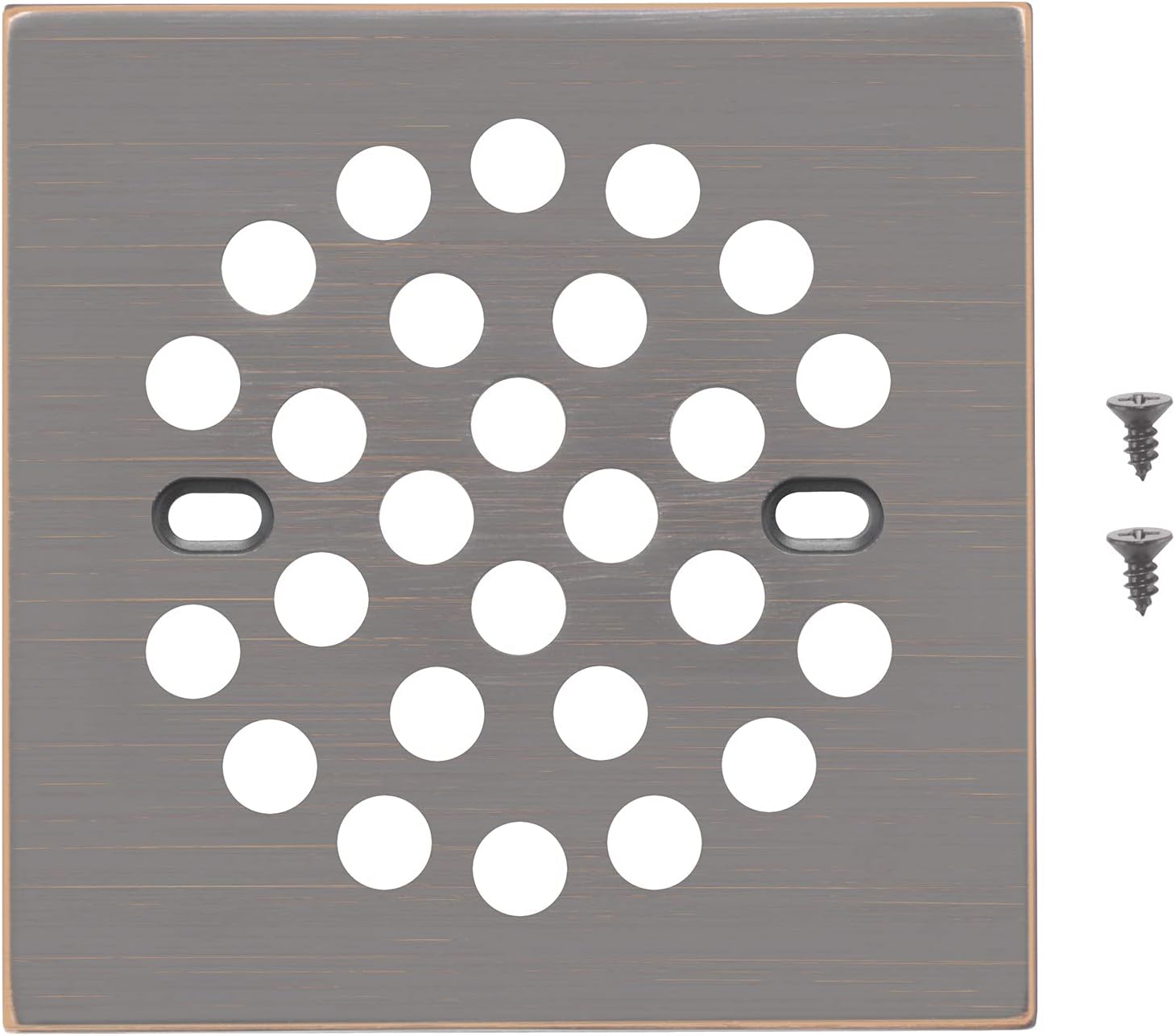 RRAJJ Square Screw-in Shower Drain Strainer 4-14 Inch Antique Brown