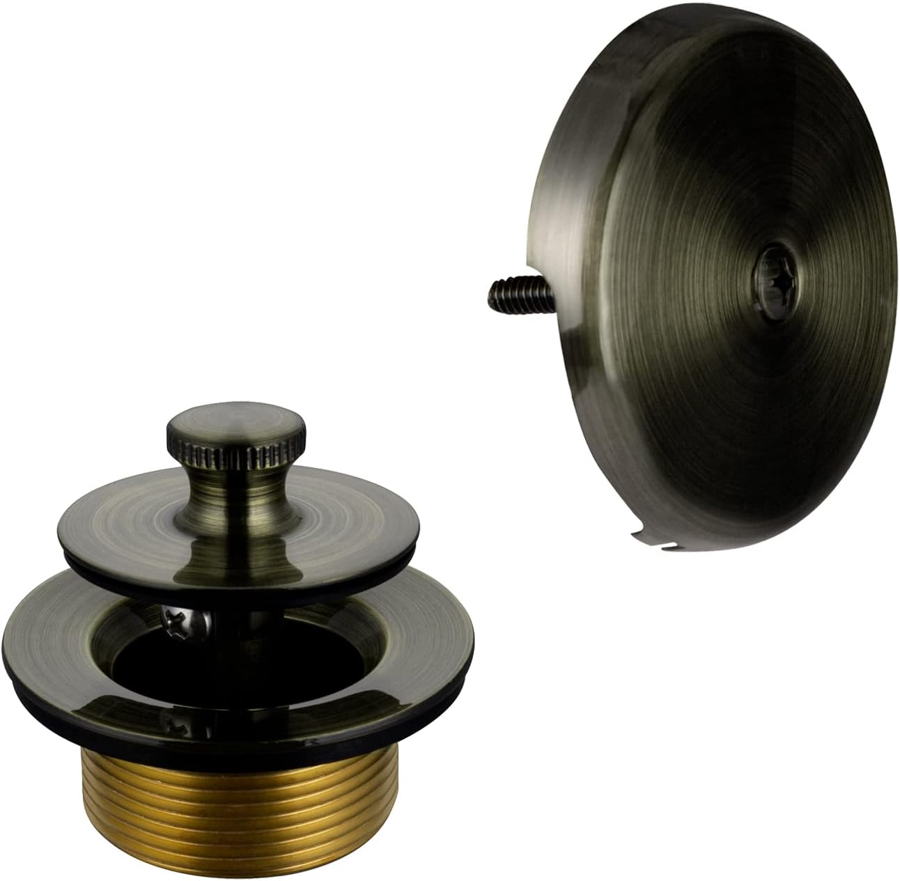 Uni-Green Antique Brass Tub Drain Kit with Hair Catcher