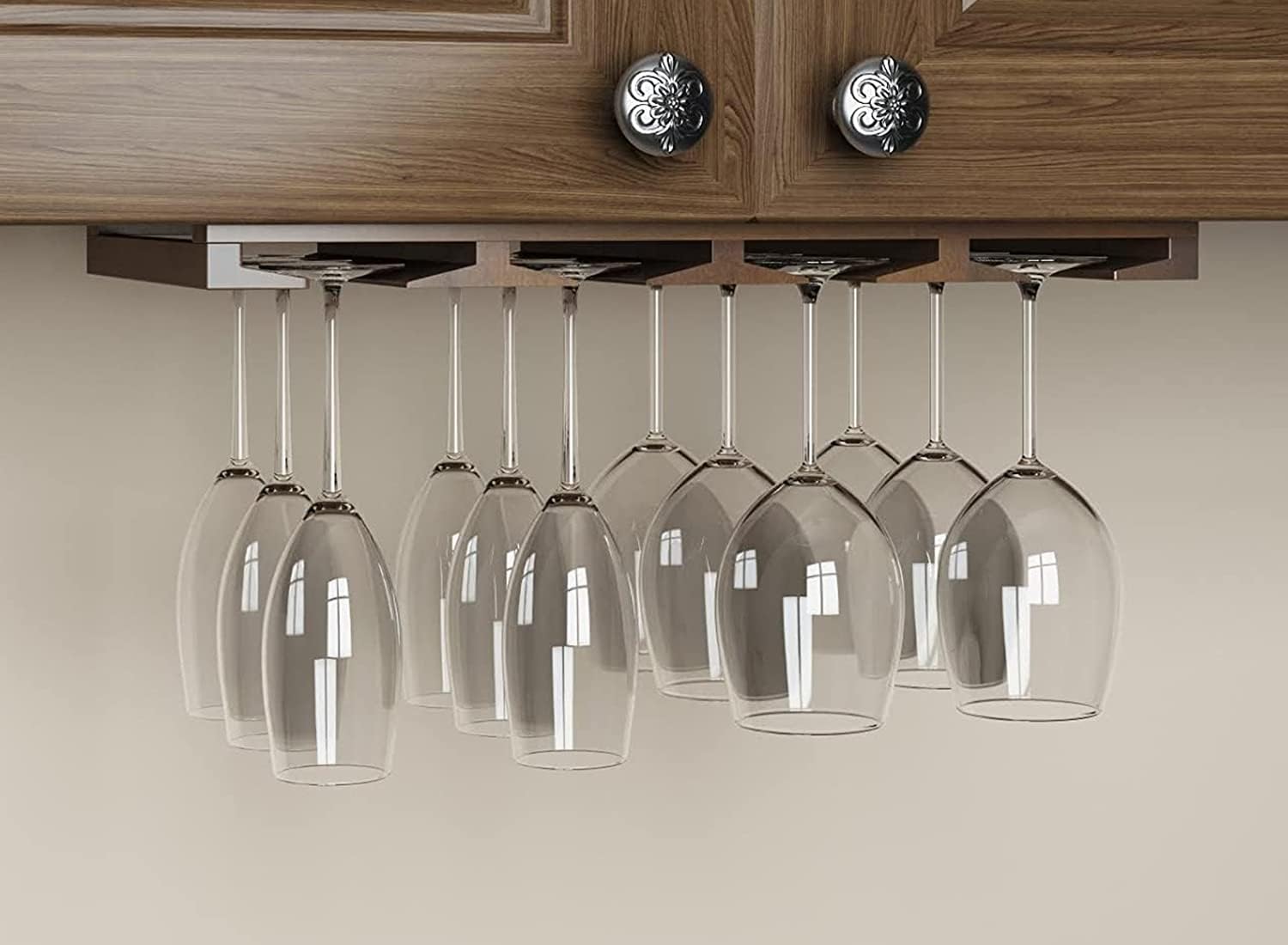 Rustic State 4 Sectional Wine Glass Rack - 12 Glasses Storage