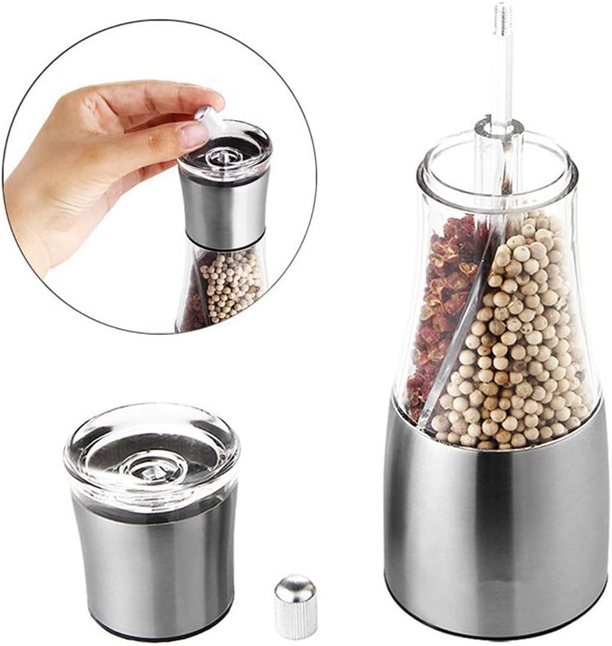 sdneNest Salt Pepper Grinder Set 2 in 1 Stainless Steel