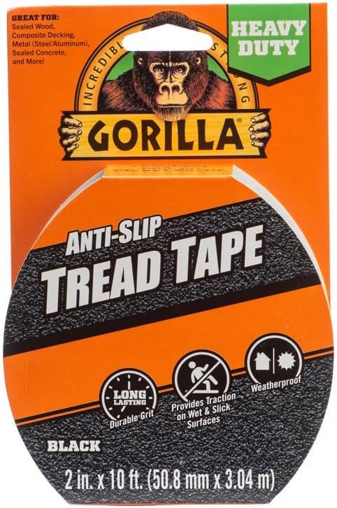 Gorilla 104921 Anti-Slip Tread Tape 2in x 10ft Roll Qty 4