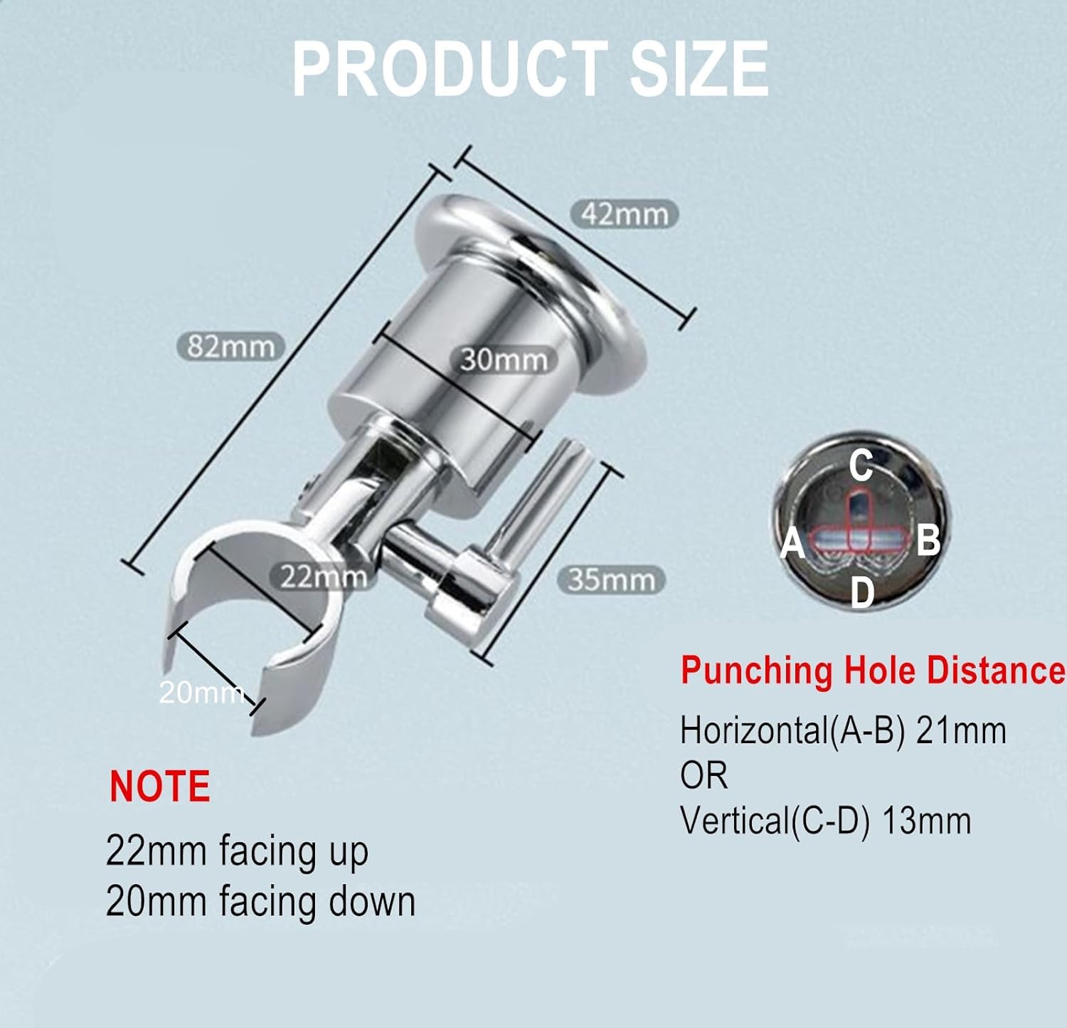 All Metal Shower Head Holder with 180 Adjustable Wand Mount