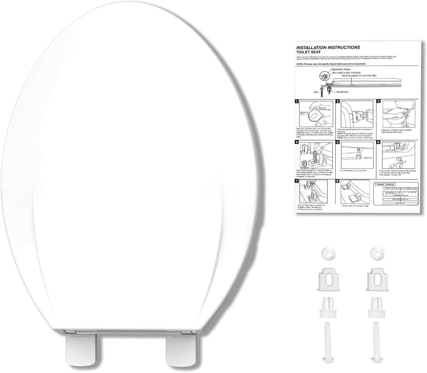 GarveeTech Elongated Toilet Seat with Slow Close and Stain-Resistant Cover