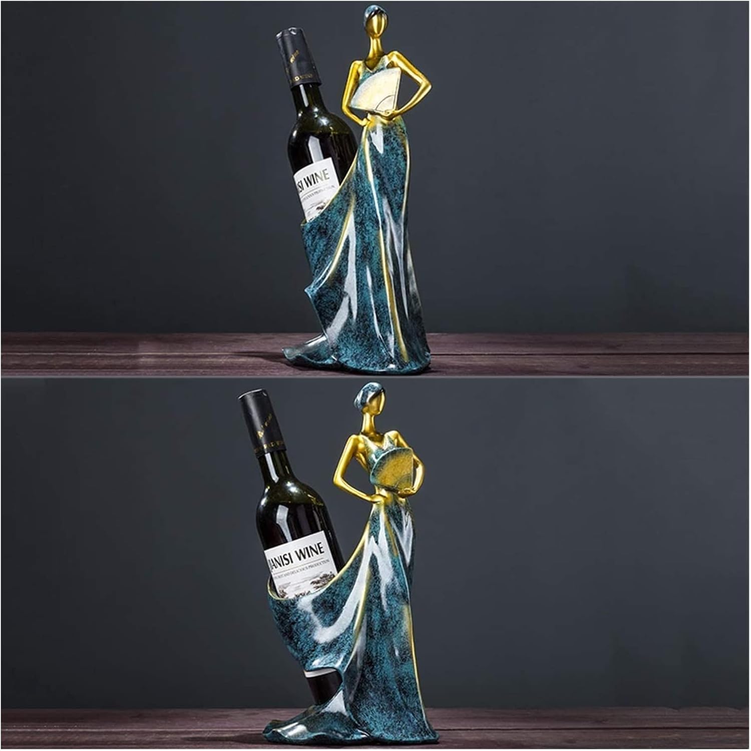 Elegant Wine Rack with Painted Butterfly Design