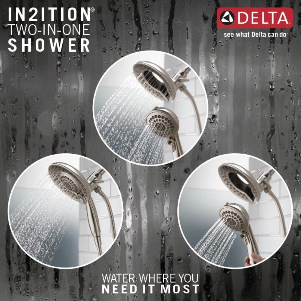 Delta 5-Spray In2ition 2-in-1 Dual Shower Head Brushed Nickel