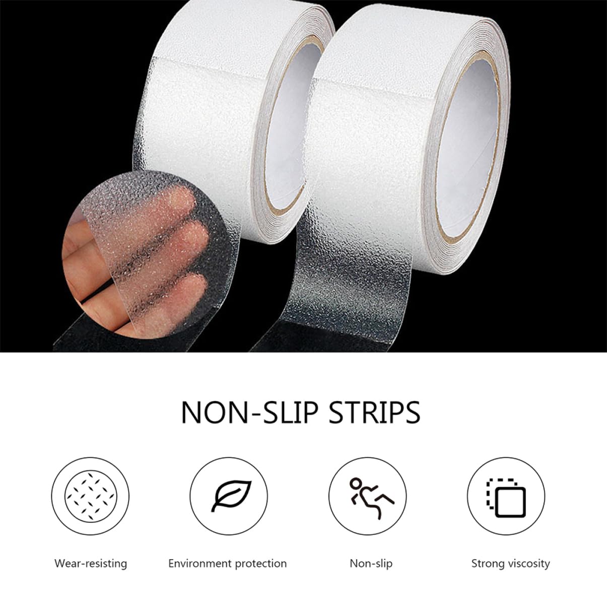 ULTECHNOVO Non-Slip Transparent Duct Tape for Stairs and Pool 1
