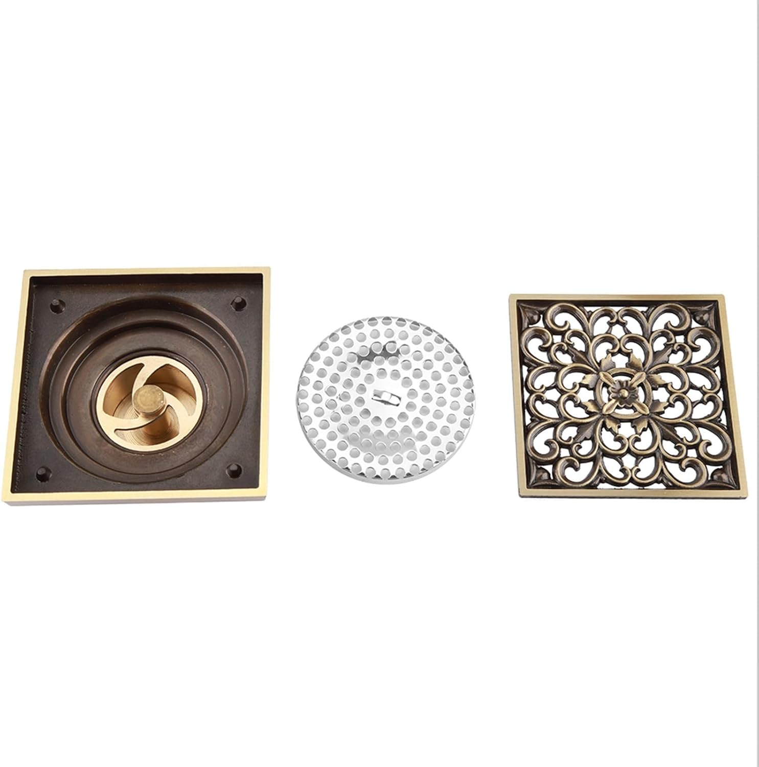 Hilitand Antique Brass Drain Strainer Cover Grate 1