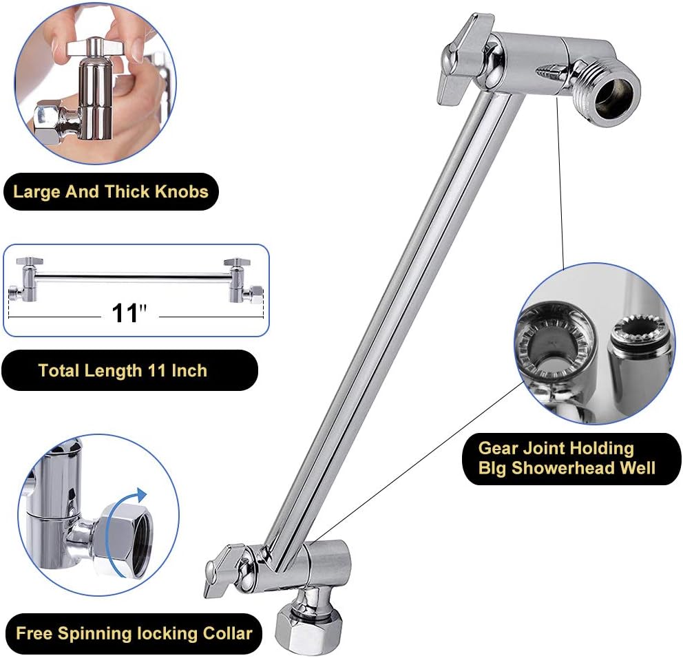 NearMoon Rain Shower Head with 11 Adjustable Arm 1