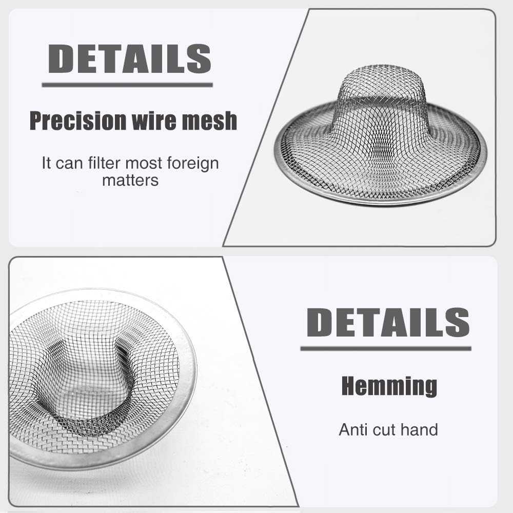 Stainless Steel Drain Hair Catcher 2 Pcs by Lechay