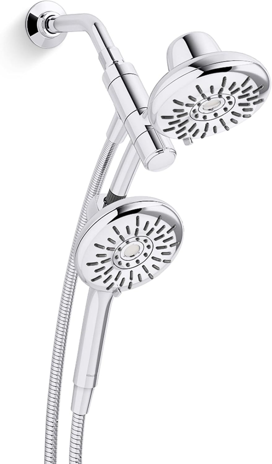 KOHLER Freespin Bellerose 3-Spray Dual Wall Mount Fixed Handheld Shower Head