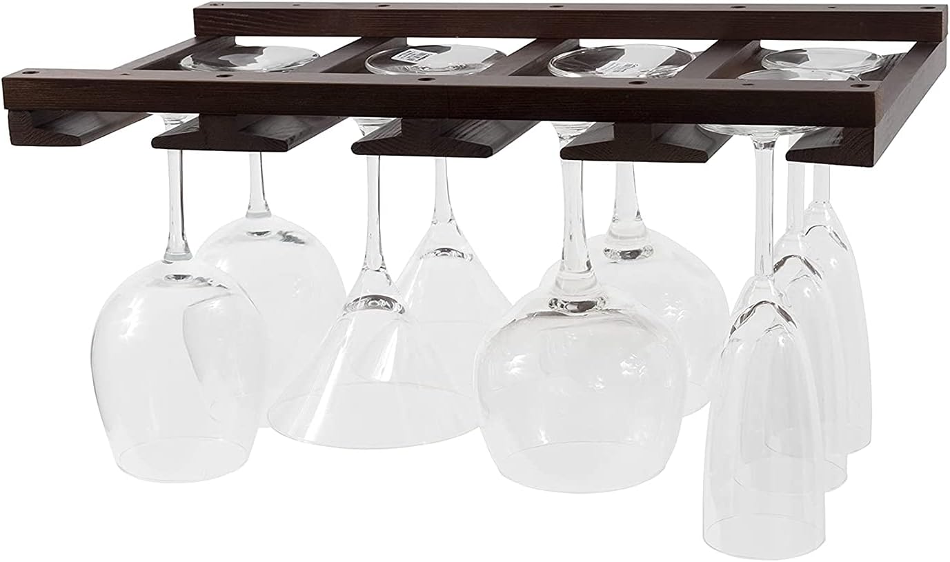 Rustic State 4 Sectional Wine Glass Rack - 12 Glasses Storage