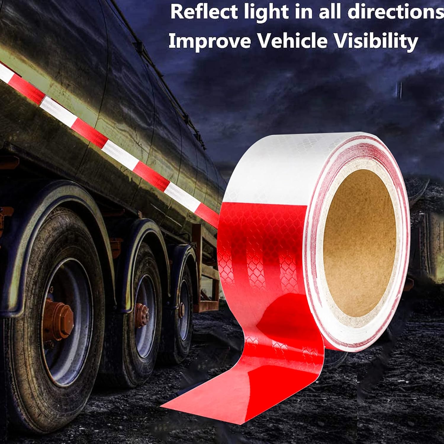 2 x 32 Reflective Safety Tape Red White 1
