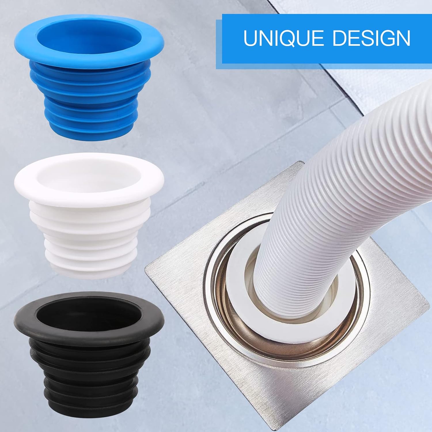 3Pcs Silicone Drain Plug for Universal Fit Drain Hose