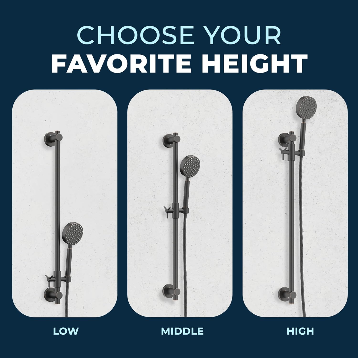 HammerHead Showers All Metal Slide Bar Set with Handheld 1