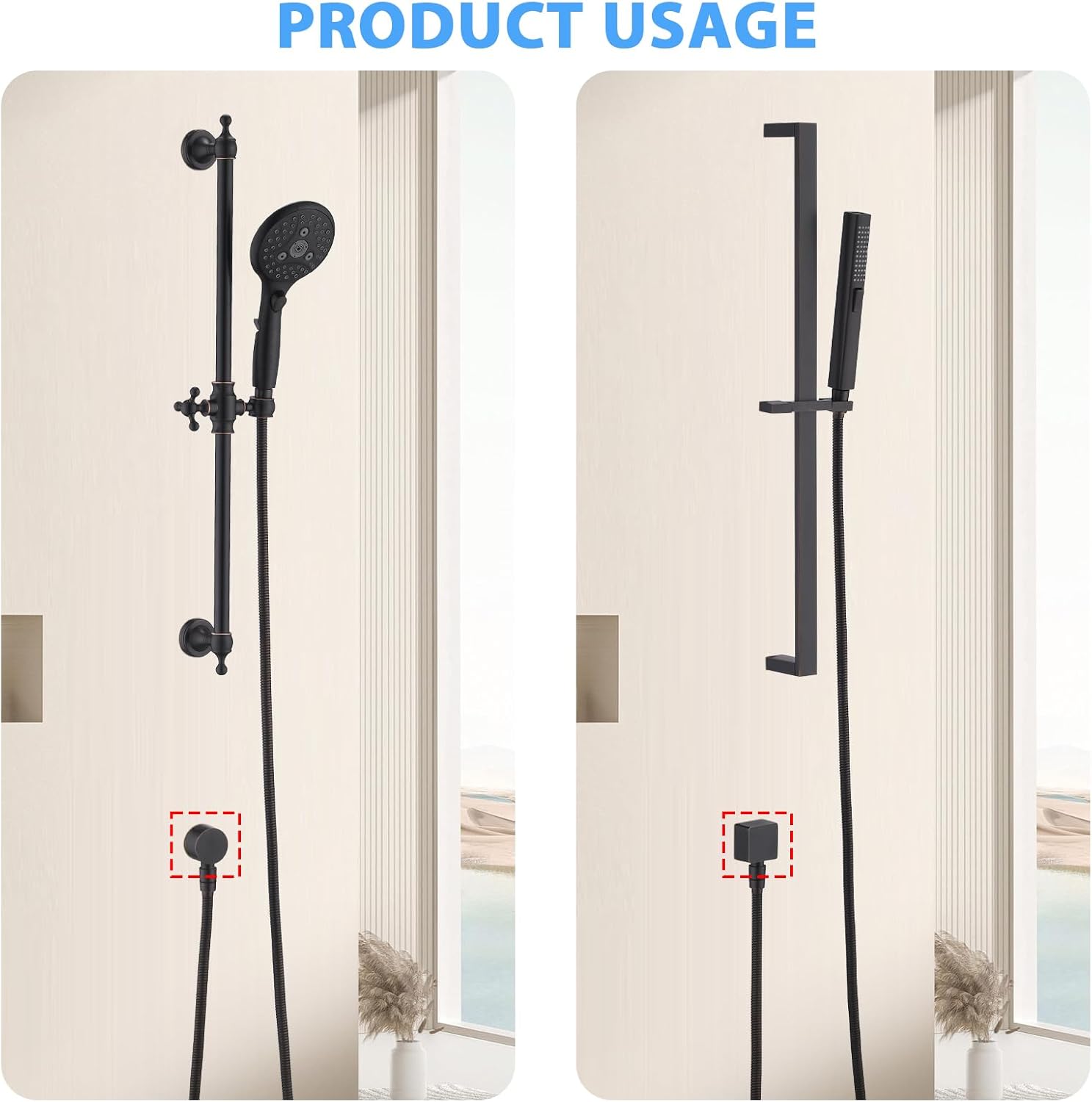 UCLIMAA Brass Wall Mount Shower Elbow for Handshower