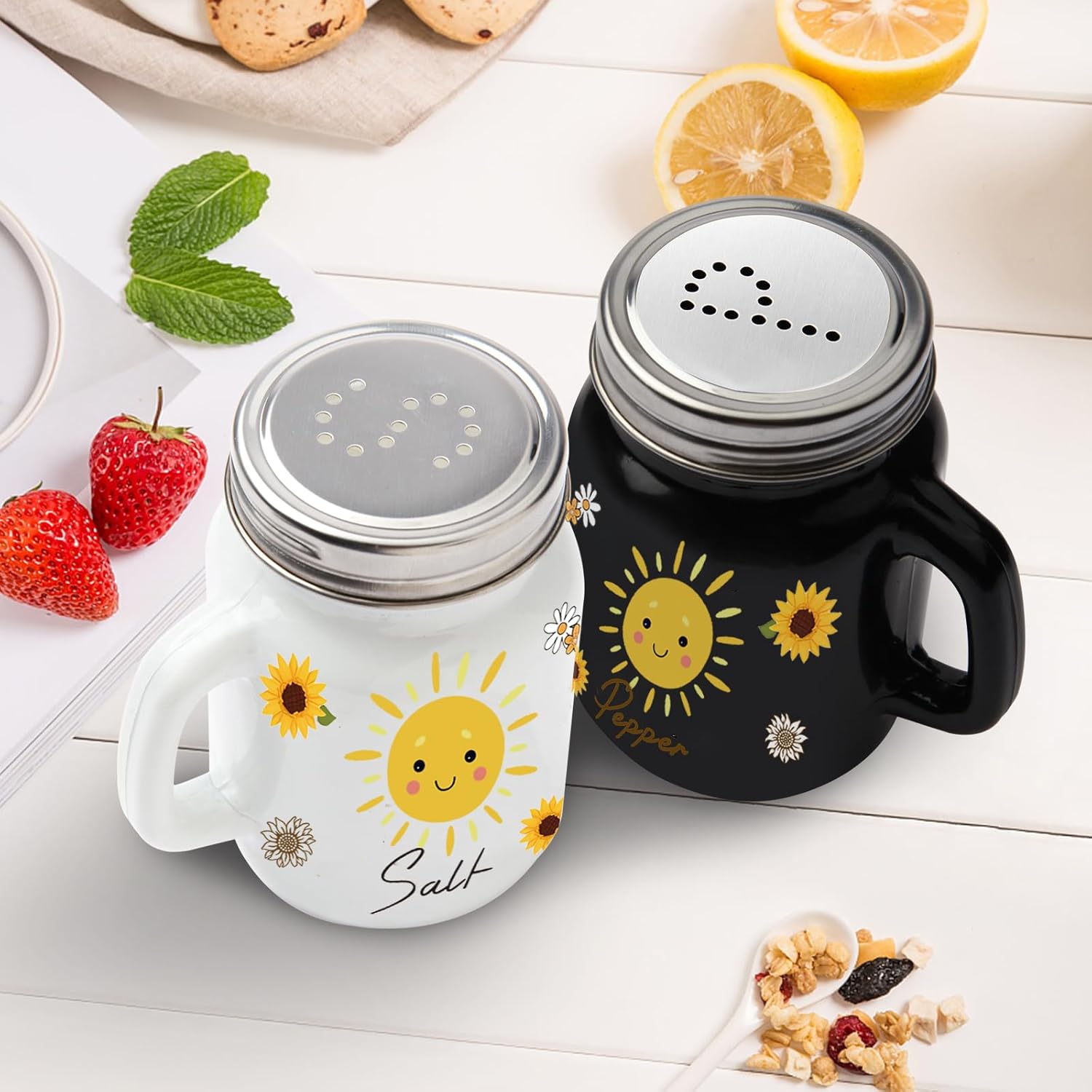 BSEROBS 2-Pack Sunflower Salt Pepper Shakers