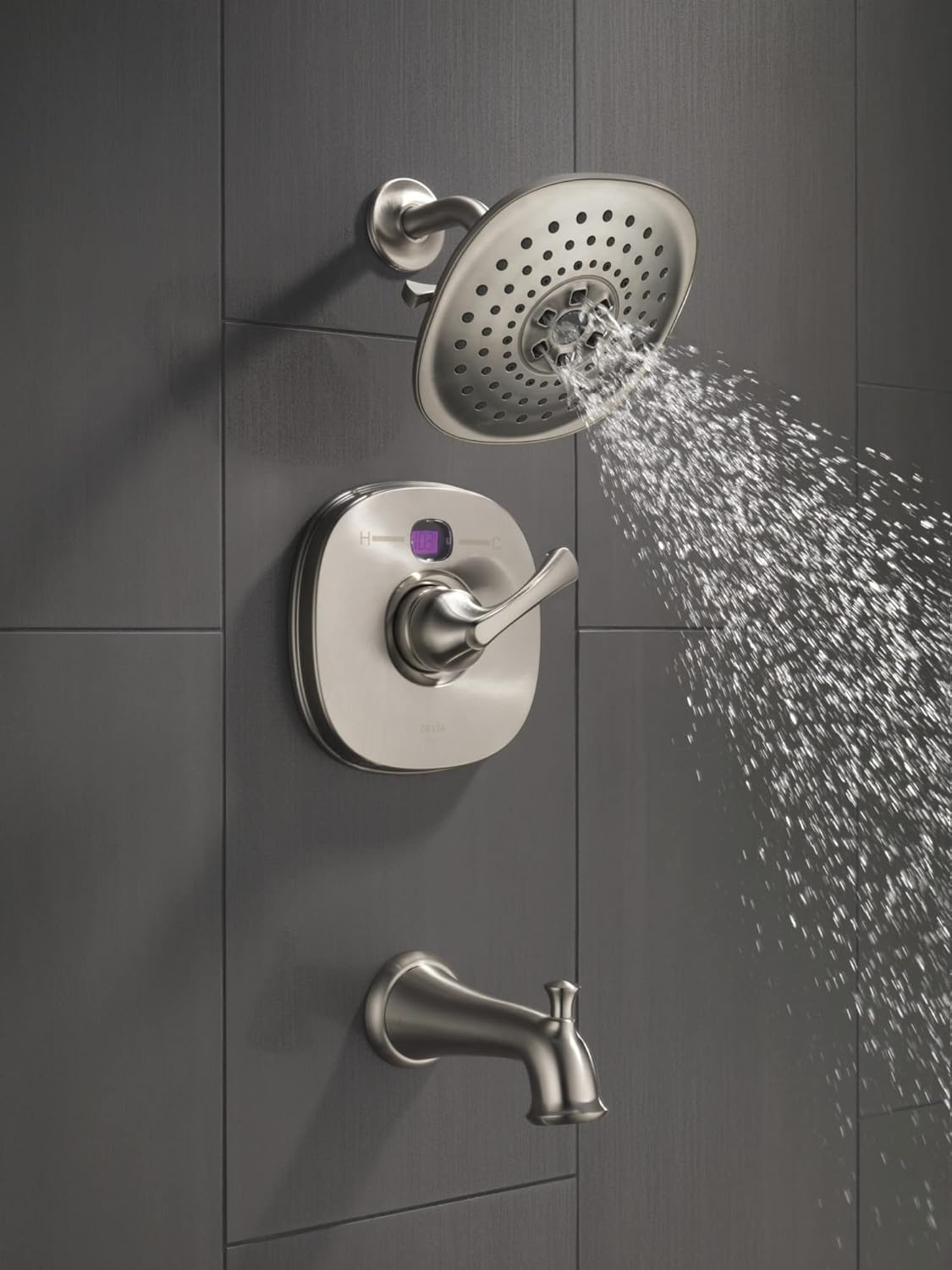 Delta H2OKinetic PowerDrench 3-Setting Rain Can Showerhead Chrome